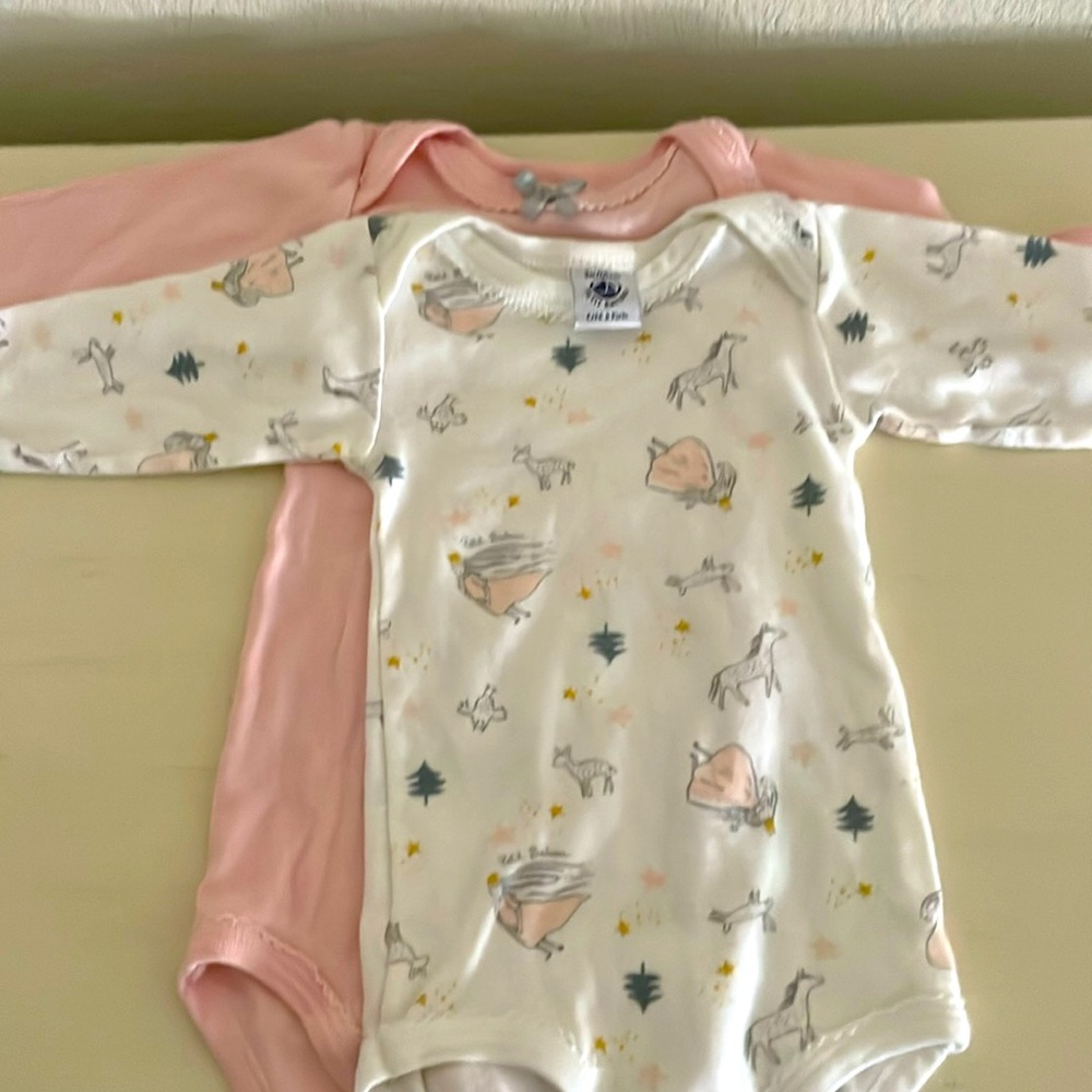 Petit bateau set of 2 bodysuits like new